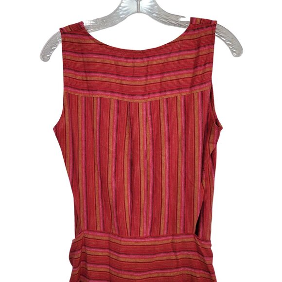Drew Size S Dress Desert Stripe Sarong Skirt Linen Rayon Sleeveless Pullover Red - Picture 15 of 16